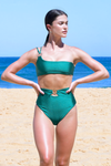 HAZEL One-Shoulder Top - Meditation (Emerald Green)