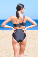SUZU Bikini Top HAZEL One Shoulder Bikini Top - Ebony